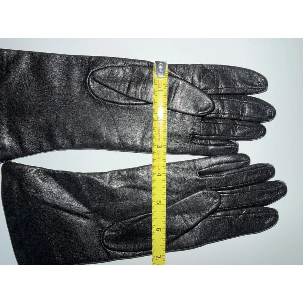 Vintage Womens Size M / 7 Black Soft Leather Formal Mid Length